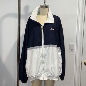 Ellesse Blue and White Zip Up Windbreaker